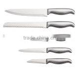 A3373 High Quality Cast Stainless Steel Bolster "V" Shape Ground Blade 5pcs Stainless Steel Knife Set thumbnail-6