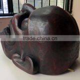 Hand Crafted Wooden Mask of Demon Wall Hanging Made In Nepal thumbnail-3