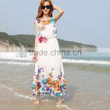 2016 Women Long Boho Maxi s Chiffon Floral Seaside Dress Summer Beach Dresses Wholesale thumbnail-1