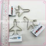 Company Promotional Gift Airlplane Shape Binder Clips With LOGO Printing