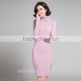 Clothing Factory 2016 Winter Latest Pullover Long Knitted Dress Sweater Designs for Women thumbnail-2