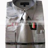Satin Dress Shirts Men Tie&hanky Man Satin Shirt thumbnail-2