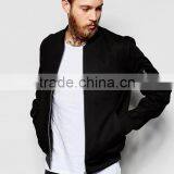 Xinlan Manufacturer High Quality New Design Durable Lightweight 100% Cotton Black Rib Cuffs Running Casual Men Bomber Jacket thumbnail-1
