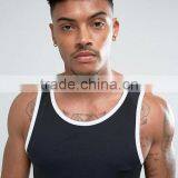 2017 Cheap New Design Custom Manufacture Black Color Gym Wear Comfortable 95% Cotton 5% Spandex Fashion Men's Tank Tops thumbnail-3