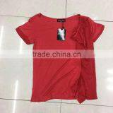 Good Quality of Latest Designs Flower Trimming Red T-shirt Factory Closeout thumbnail-1