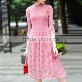 Maxnegio Topshop Pleated Lace Maxi Causal Dress thumbnail-2