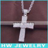 HWMCP1298 Micro Pave Setting Israel Cross Pendant thumbnail-1