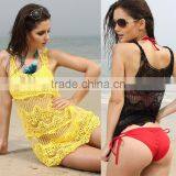 Women's Round Collar Flower Hollow Vest Swimsuit Dress Bikini Smock Swimwear SV000999 thumbnail-5