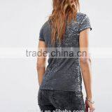 2016 New Product Custom T-shirt 50% Cotton 50% Polyester T-shirt for Girls Black Skull Print thumbnail-2