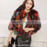 2016 New Design Colorful Fox Fur Short Jacket Fox Whole Skin Fur Winter Coat Lady New Design thumbnail-3
