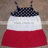 Flower Girl Dress Patterns Red/White/Blue Stars Tiered Sleeveless Dress 4th Of July Jumping Beans Cute Cotton Dress thumbnail-1