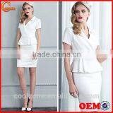 Women Summer Two Pieces Short Sleeve Blazer and Skirt Set Women Office Business Suit