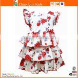 Adorable Flower Print Baby Girl's Wedding Dress With Floor Length thumbnail-1