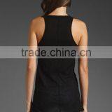 Narrow Racer Back Tank Tops in Black thumbnail-3