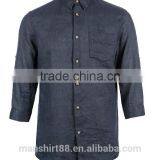 2017 CUSTOM ONE POCKET LINEN CASUAL MEN SHIRT thumbnail-2