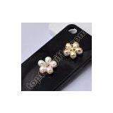 5 Petals Pearl Flower Cabochon Phone Shell Accessory thumbnail-3