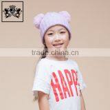 Factory Direct Rabbit Fur Removable Fur Bobble Winter Double Pom Crochet Kids Hat thumbnail-2