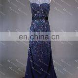 LN147 Stunning Beaded Sleeveless Elegant Navy Blue Sale Beaded Brazilian Evening Dress thumbnail-2