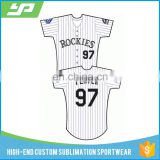 Wholesale custom short sleeve quick dry sublimation digital printing striped baseball jersey