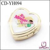 Beauty promotional heart shaped Gold Metal lip balm box CD-YH094