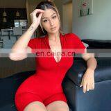 Sexy Black Zipper Rompers Long Sleeve Jumpsuit Woman Clothes Playsuit Bodysuit Bodycon Romper Shorts Overalls For Women Catsuit thumbnail-2