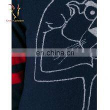 Men's Round Collar Jacquard 100% Cashmere Pullover Knitted Sweater thumbnail-5