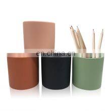 New Custom Logo Luxury Desk Organizer Desktop Office Decor Single Cat Cup Ceramic Pencil Cup Pen Holder thumbnail-1