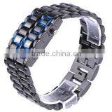 Hot Cheap Lava Style Iron Samurai Red Light Metal Led Watch thumbnail-1
