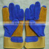 Reinforcement palm leather working gloves, industrial and mechanic gloves with CE standard