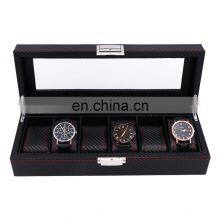 6 Slots Black Watch Box Watch Storage Box Display Watch Organizer Box thumbnail-3