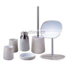 6pcs White Plastic Toilet Brush Holder Complete Bathroom and Toilet Accessories Set thumbnail-2