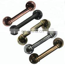 High Quality Antique Industrial Pipe Barn Door Pull Handle With Rusty Design thumbnail-3