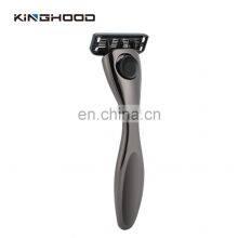 High Quality Gun Metal Black Sustainable Safety Six Blade DE Shaving Razor For Men thumbnail-5