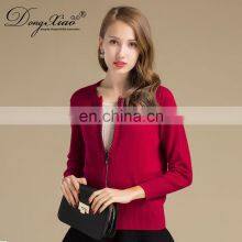 Soft Warm Short Cashmere Cardigan Solid Color Full Zip Woman Cashmere Sweater thumbnail-3