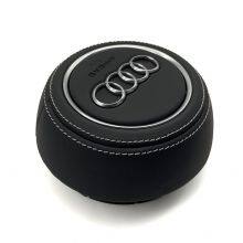 For Audi A4 B9 Audi Logo Leather Steering Wheel Airbag Cover Trim Cover White Stitching Red/Black Stitching thumbnail-2