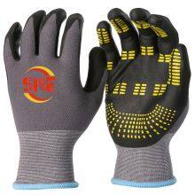Snellsafety 15 Gauge Polyester Nitrile Foam Plam Coated Dotted Safety Work Gloves