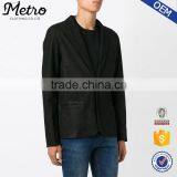 OEM customized high quality black leather blazer coat for man