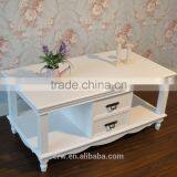 WH-4100 Handmade White Led Coffee Table With Drawers thumbnail-1