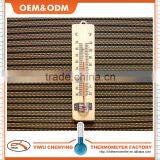 Household Indoor Wooden Thermometer Double Scale C / F High Quality and Eco-friendly Red Kerosene Filled Black Printed w/ Hook thumbnail-1