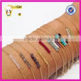 Colorful seed beads handmade 925 silver gold bracelet minimalist jewelry delicate cross chain custom bracelets