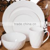 2016 16 pcs hotsale new design porcelain embossed dinnerware sets