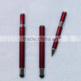 Red Color 2 in 1mini Metal Ballpoint Pen With Stylus Touch Screen Pen