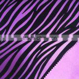 New Fashion Satin PVC Synthetic Leather Zebra Design Flock for Bag