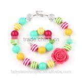 New Kids Necklace,Toddler BubbleGum Chunky Large Bead With Bracelet ,candy Color thumbnail-2