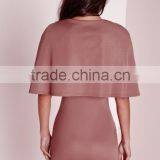 Fashion Sexy Women Cape Dress In One Piece Rose Pink thumbnail-5