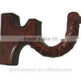 Decorative Cherry Wood Curtain Rod Wall Mounting Brackets