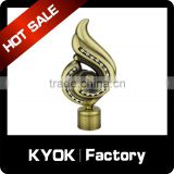 KYOK 2016 fashionable curtain rod accessories metal curved curtain rods finials