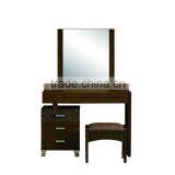 Modern Dark Walnut Dresser With Mirror thumbnail-1