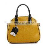 S494-B2545 Luxury Ostrich Cow Leather Bag With Patent Leather Lady Handbags for Wholesale thumbnail-4
