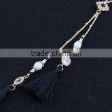 2015 Newest Long Black Tassel Pendant Pearl Inlaid Gems Necklace thumbnail-5